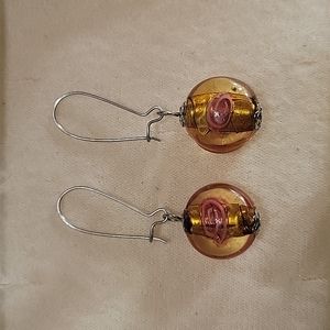 Yellow Glass Earrings
